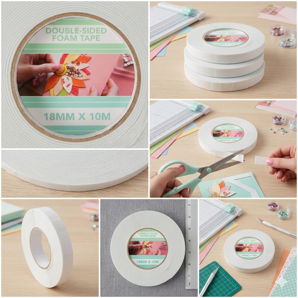 Ruban adhésif double face mousse 18 mm x 10 m