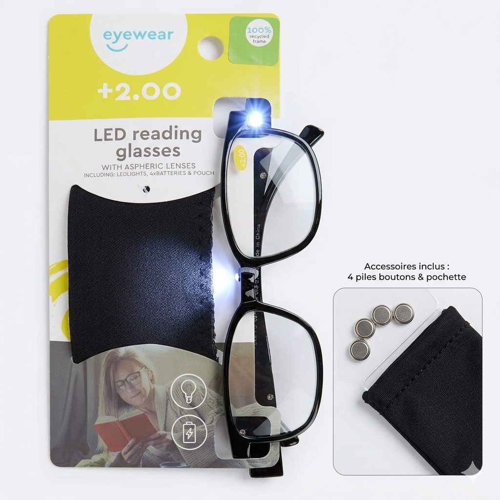 Lunettes de lecture avec LED